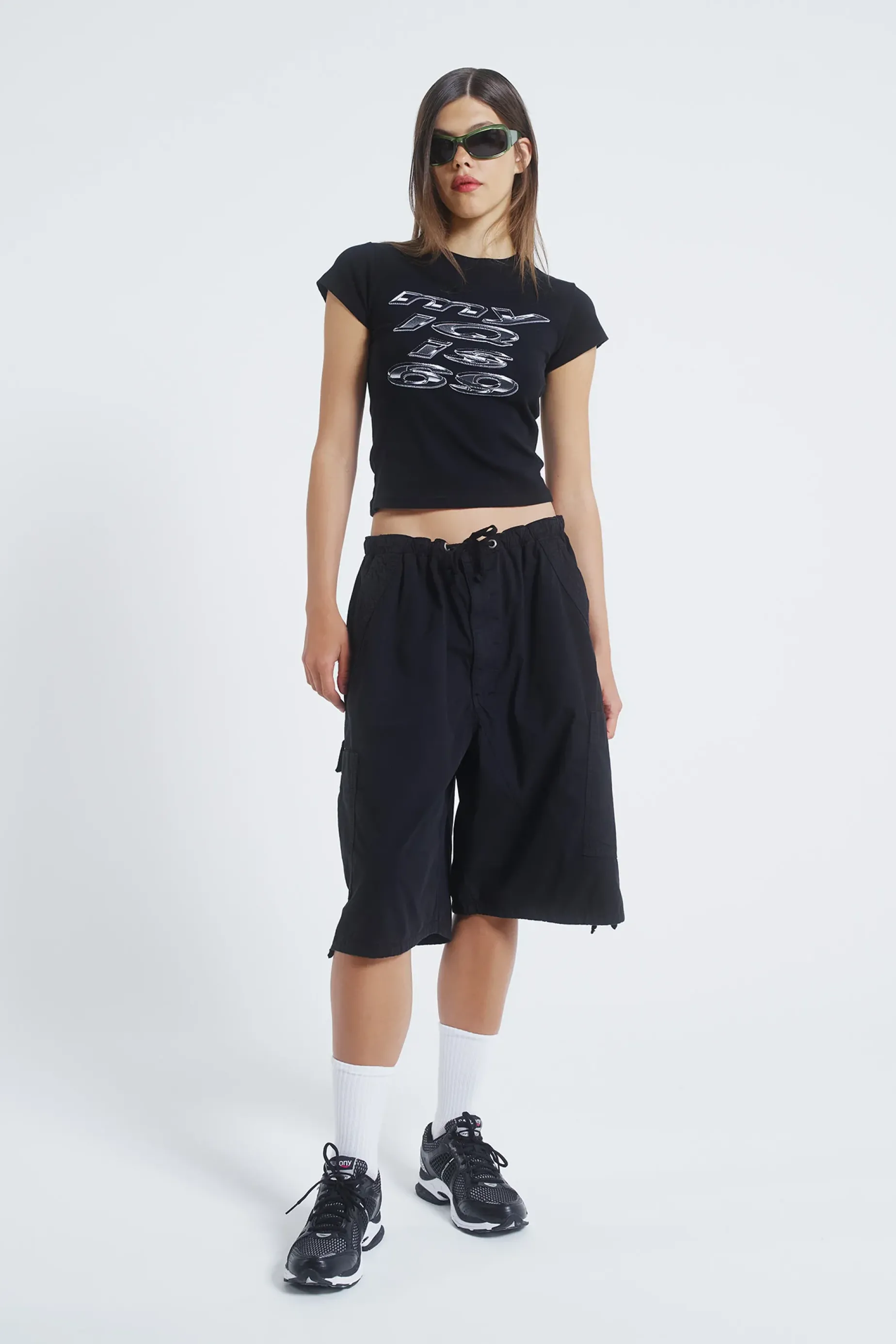 Jaded London Black Parachute Cargo Shorts-Women Shorts & Jorts | Shorts & Jorts
