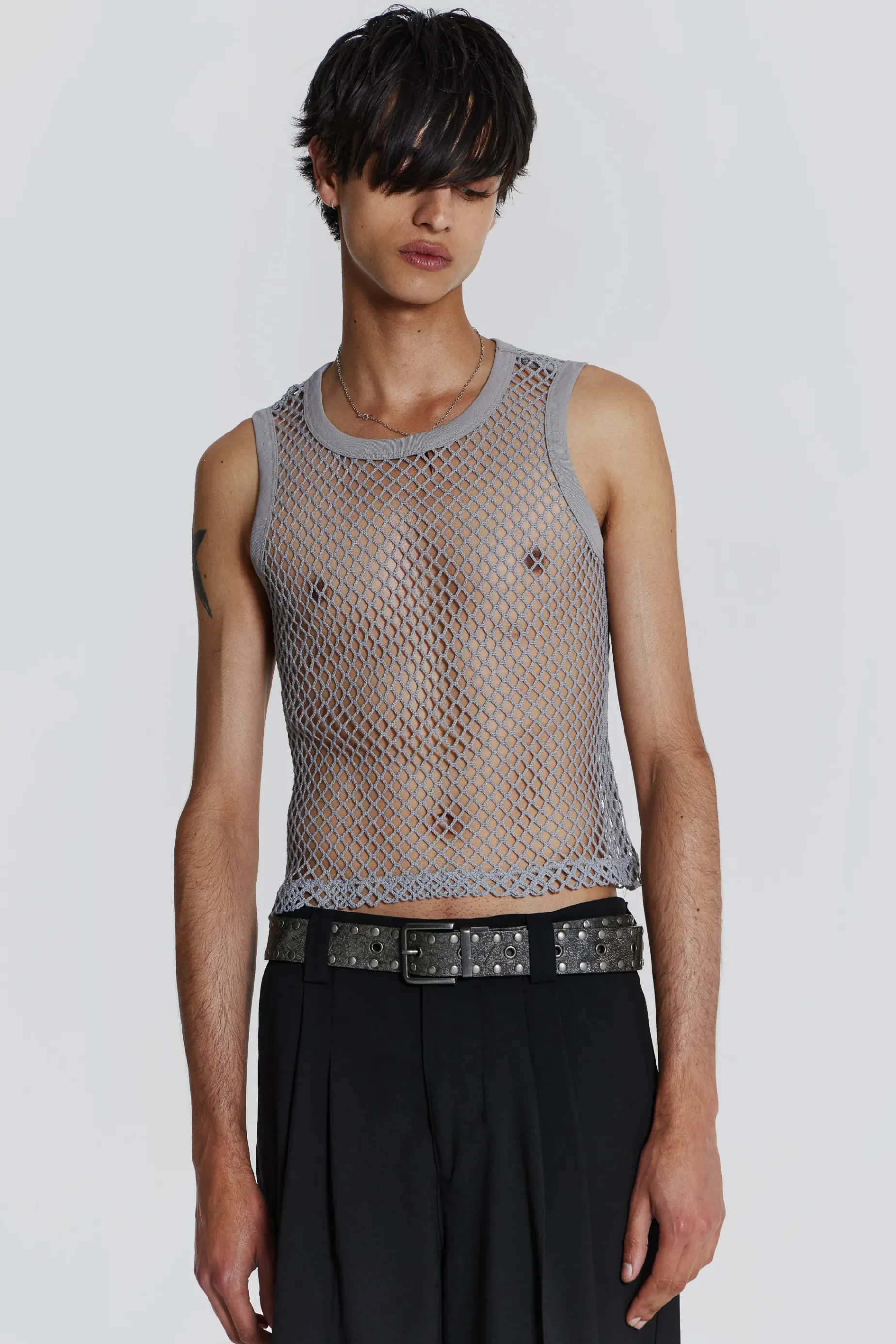 Jaded London Chain Grey Vest- T-shirts & Vests | Tops