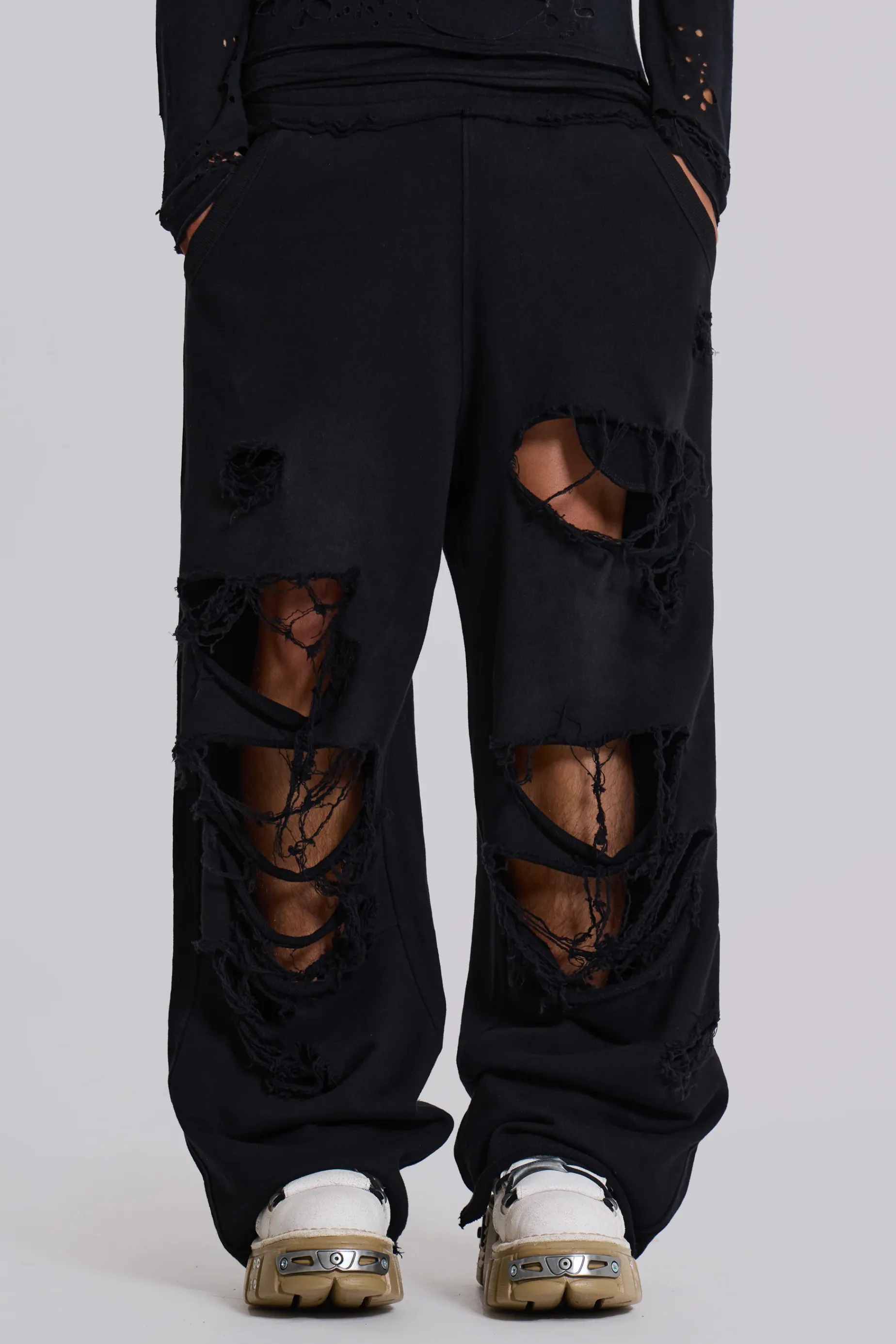 Jaded London Distressed Black Baggy Monster Joggers- Joggers & Sweatpants | Baggy Joggers & Sweatpants