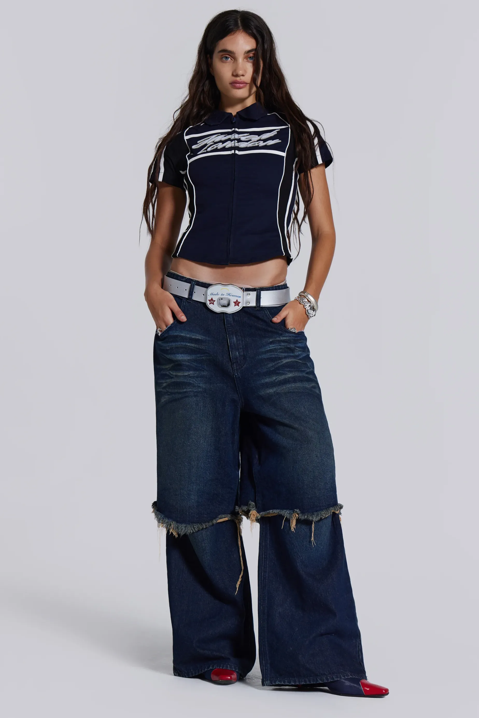 Jaded London Evo Double Layered Jeans-Women Statement Jeans | Baggy Jeans