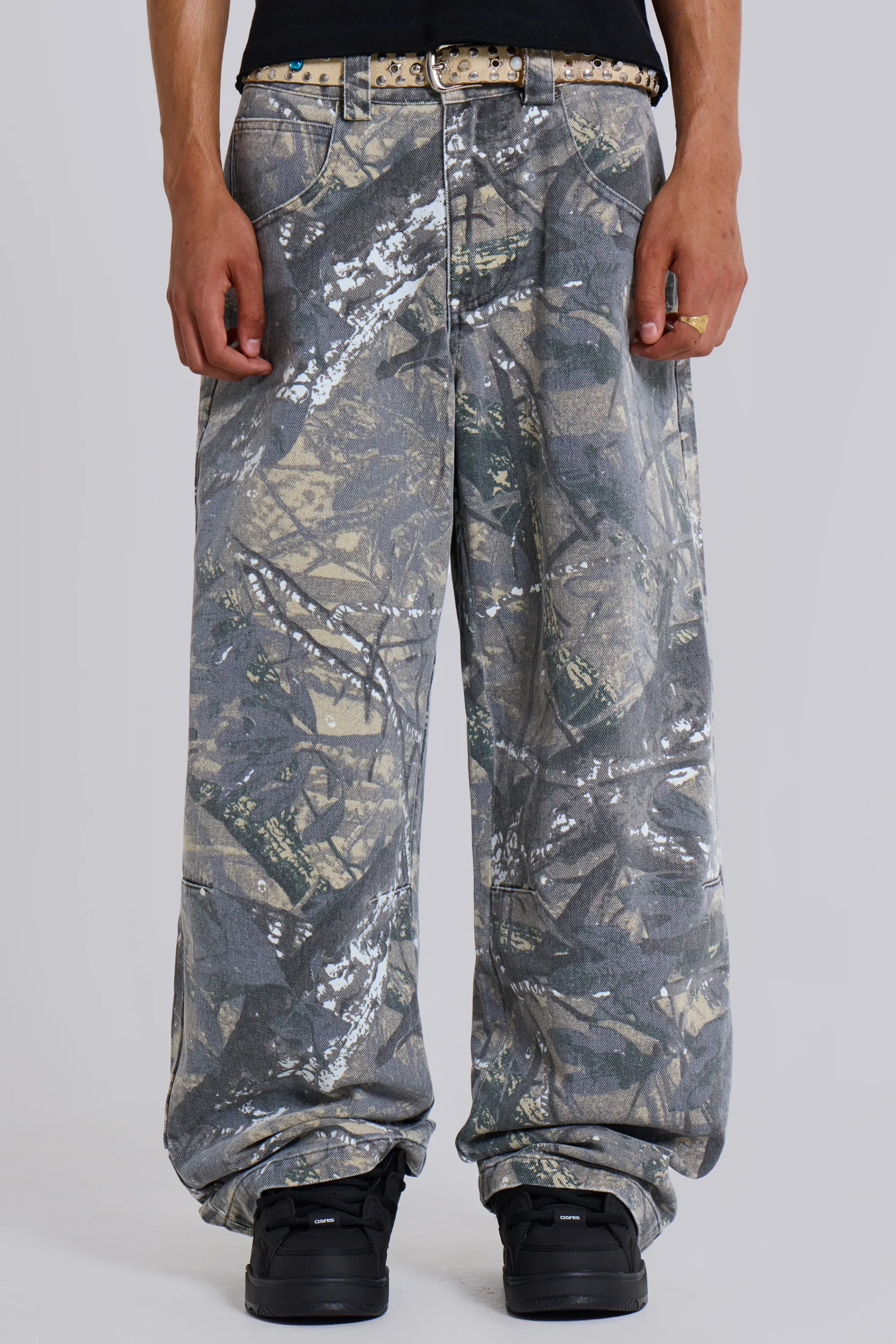 Jaded London Forest Camo Colossus Jeans- Baggy Jeans | Colossus Jeans