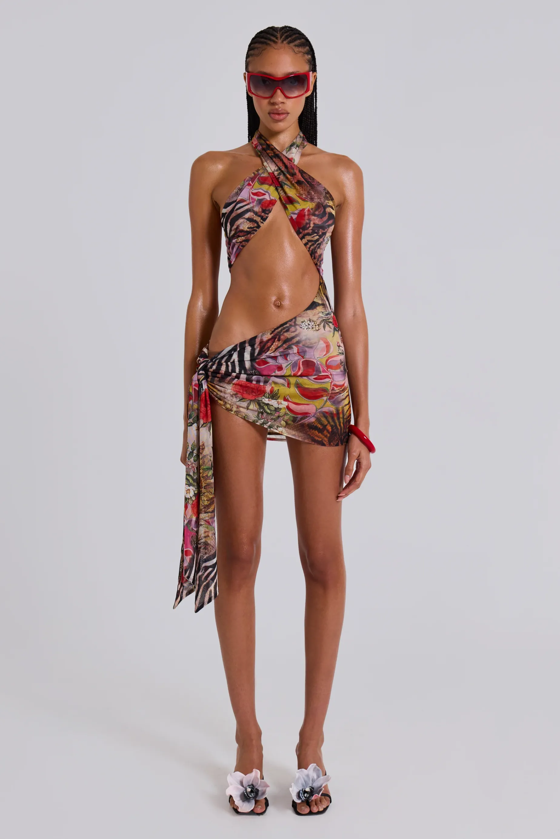 Jaded London Gina Asymmetric Knotted Mini Dress-Women Beach Cover Ups | Beach Skirts & Dresses