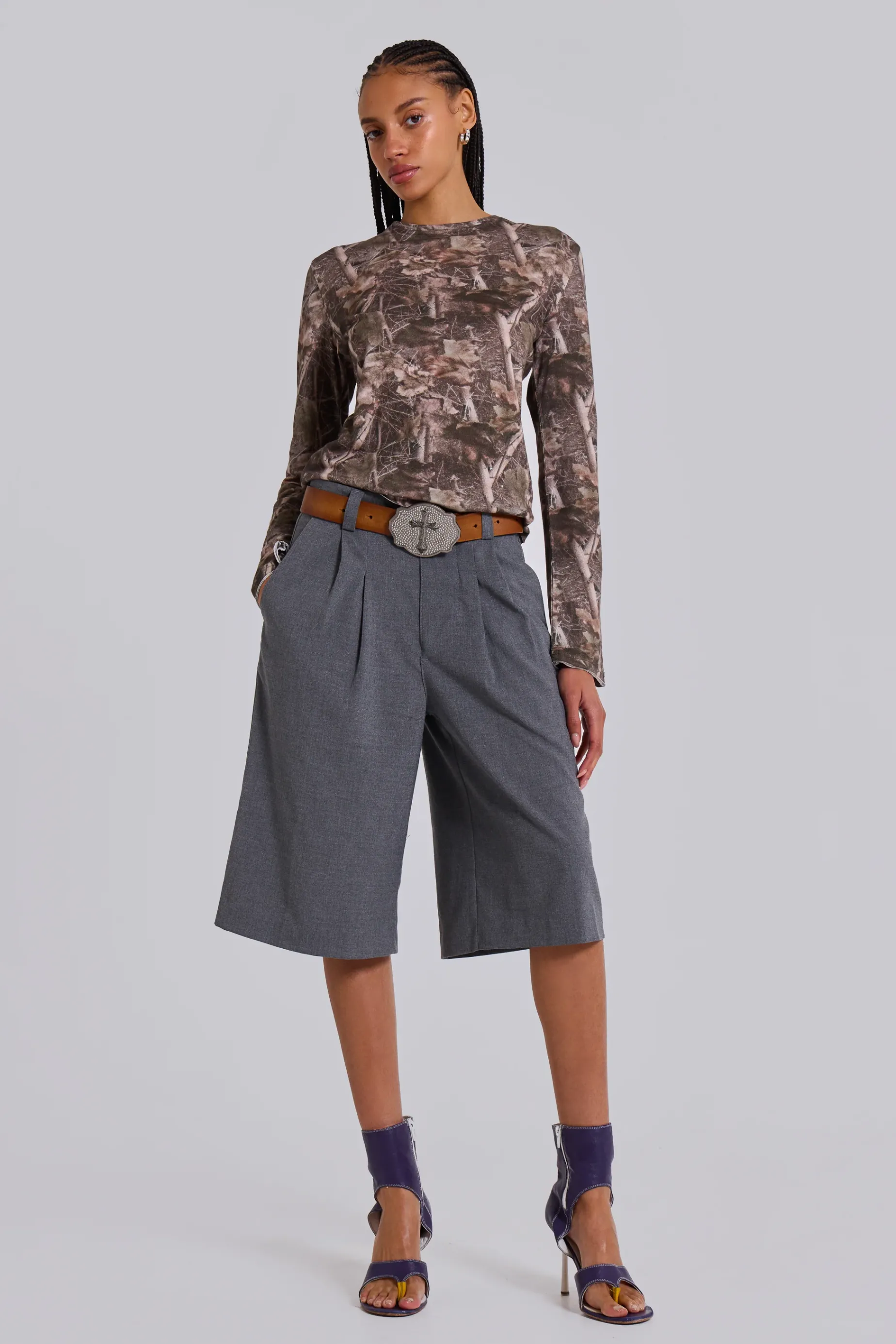 Jaded London Grey Goliath Tailored Shorts-Women Shorts & Jorts | Shorts & Jorts