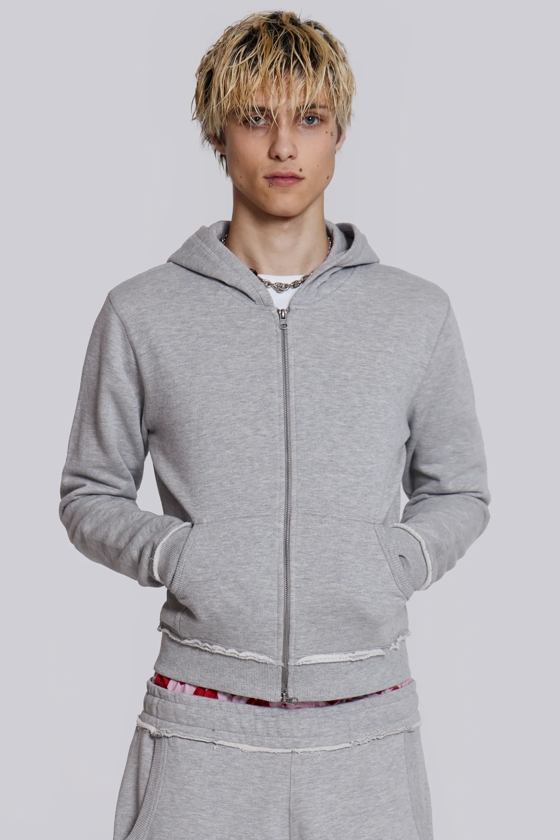 Jaded London Grey Marl Mini Monster Hoodie- Hoodies & Sweatshirts | Hoodies & Sweatshirts