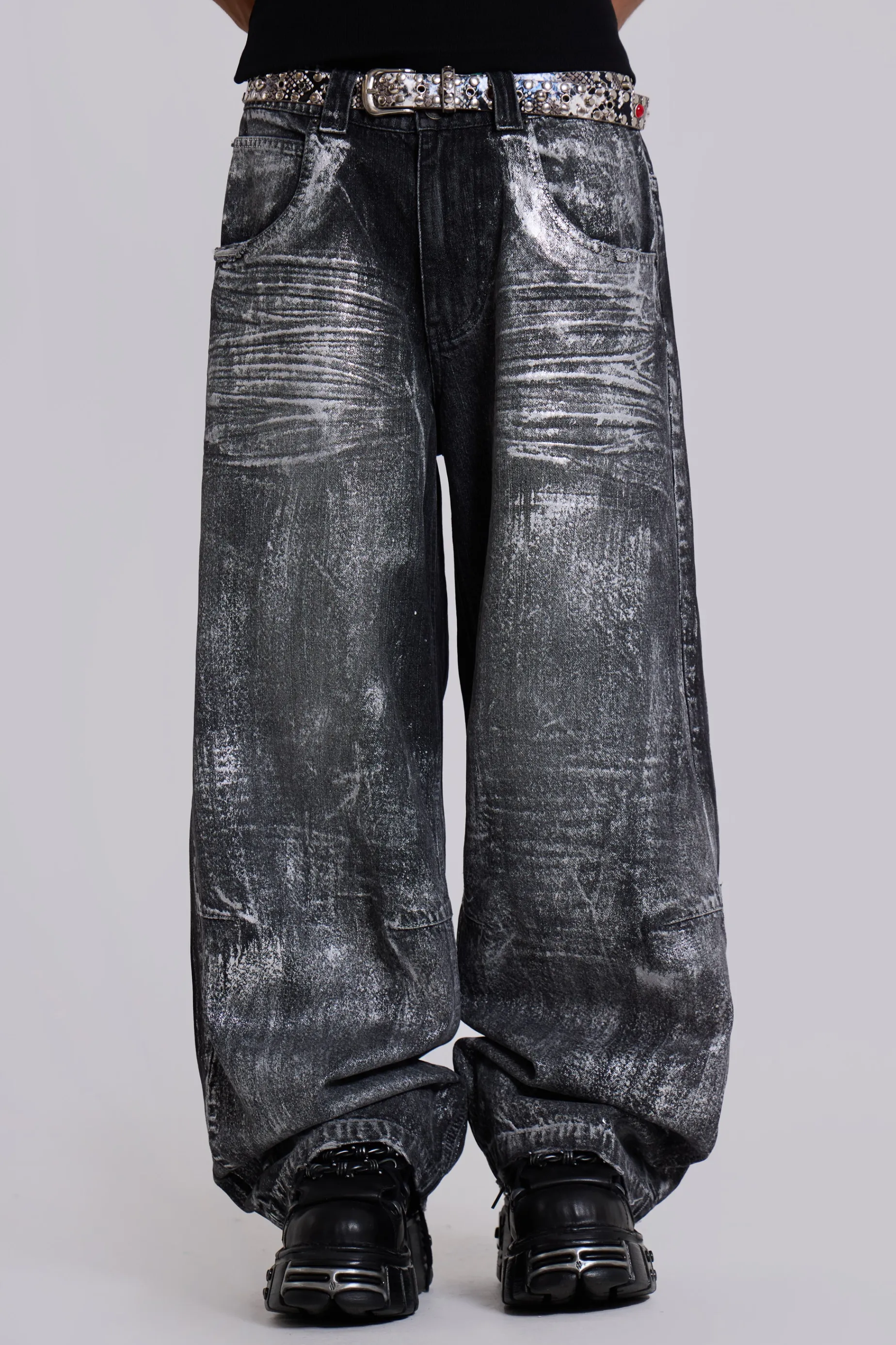 Jaded London Gunmetal Colossus Jeans- Baggy Jeans | Colossus Jeans