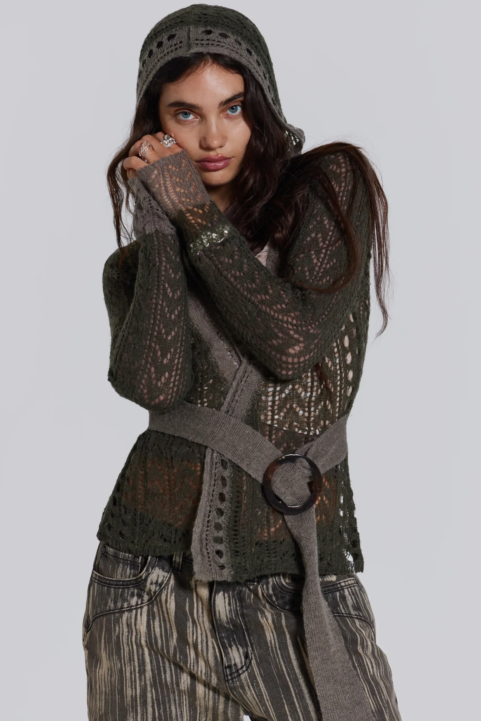 Jaded London Kyra Hooded Knit Cardigan-Women Hoodies & Sweatshirts | Hoodies & Sweatshirts