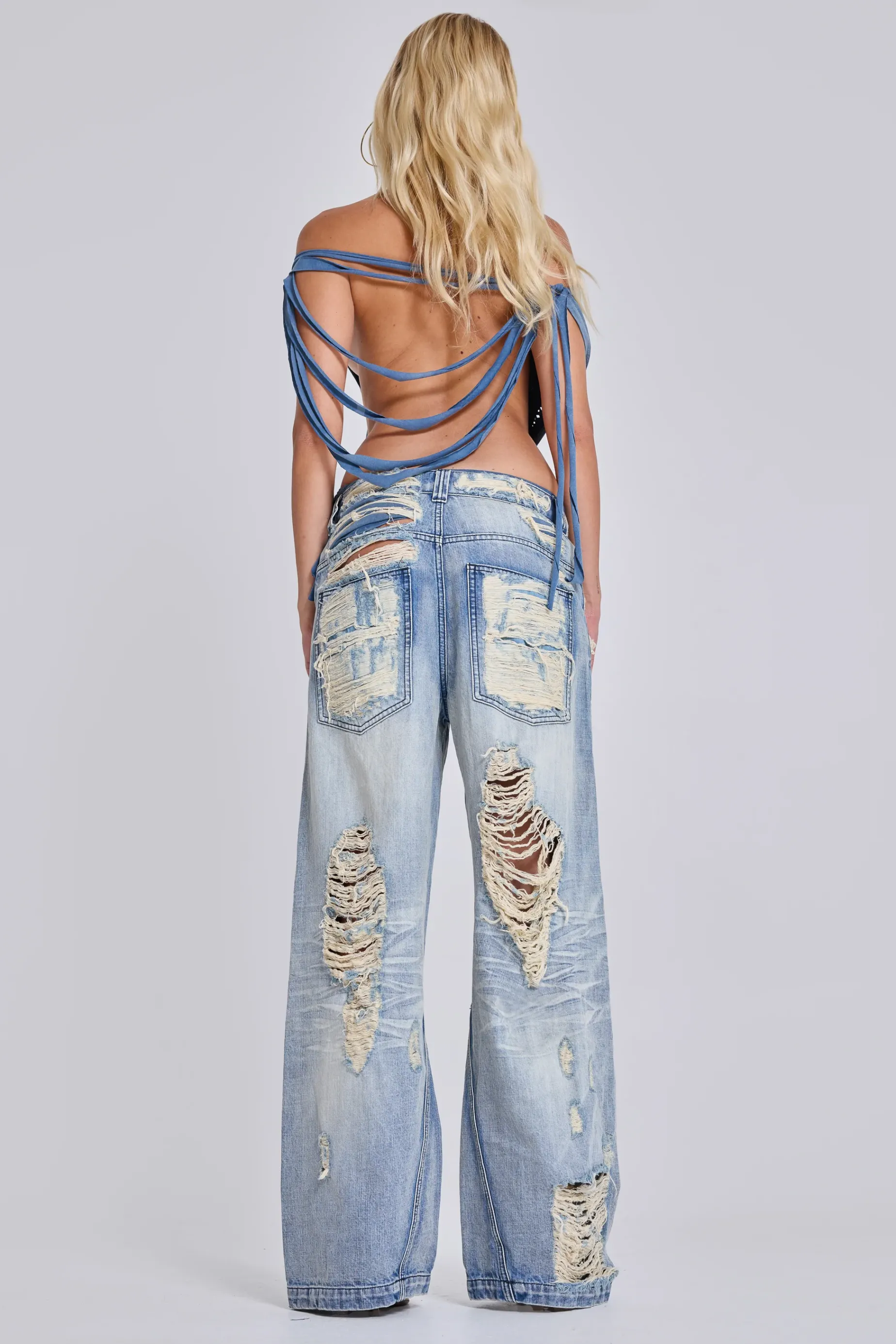 Jaded London Menace Shredded Colossus Jeans-Women Baggy Jeans | Colossus Jeans