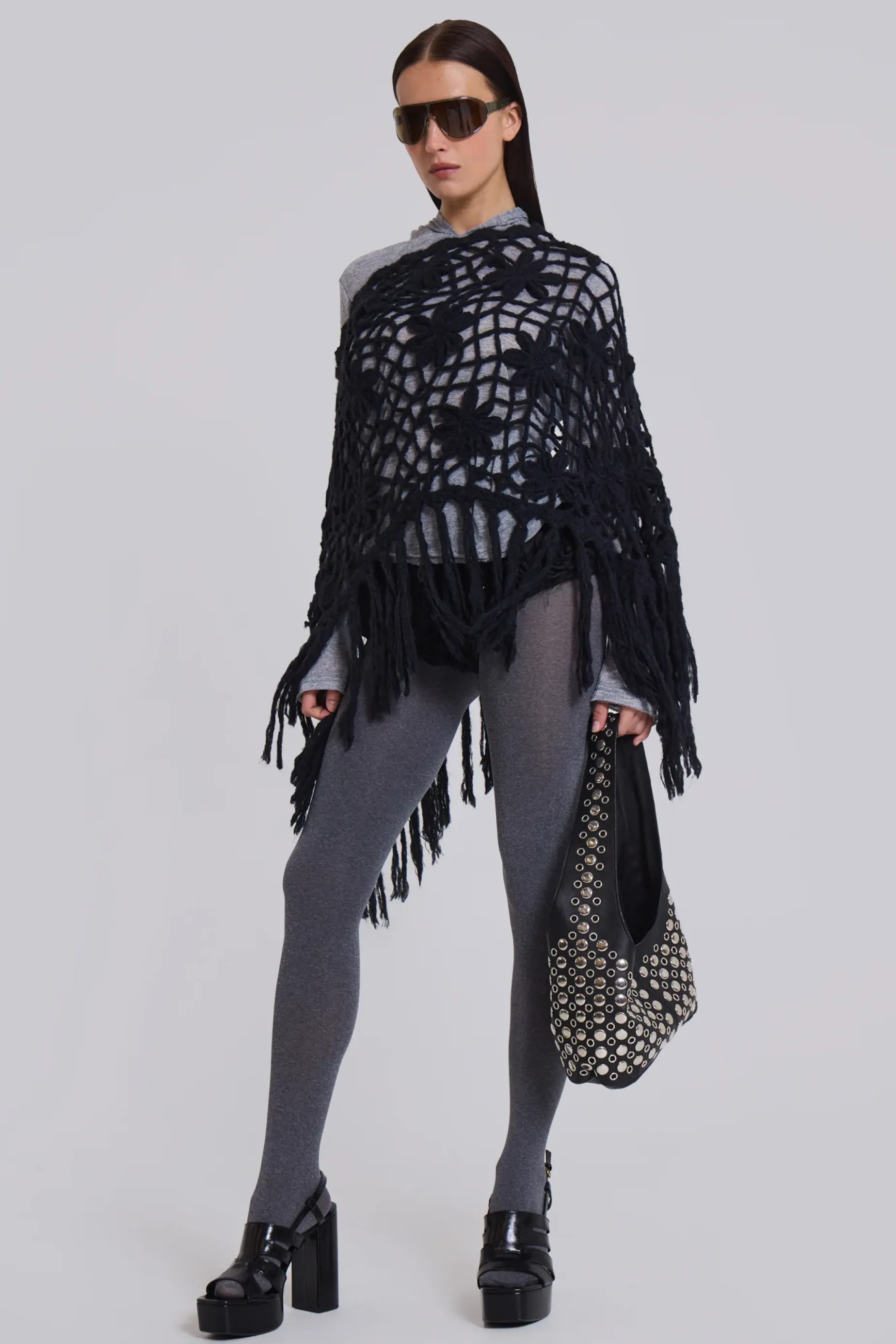 Jaded London Multiverse Knit Poncho-Women Accessories | Knitwear