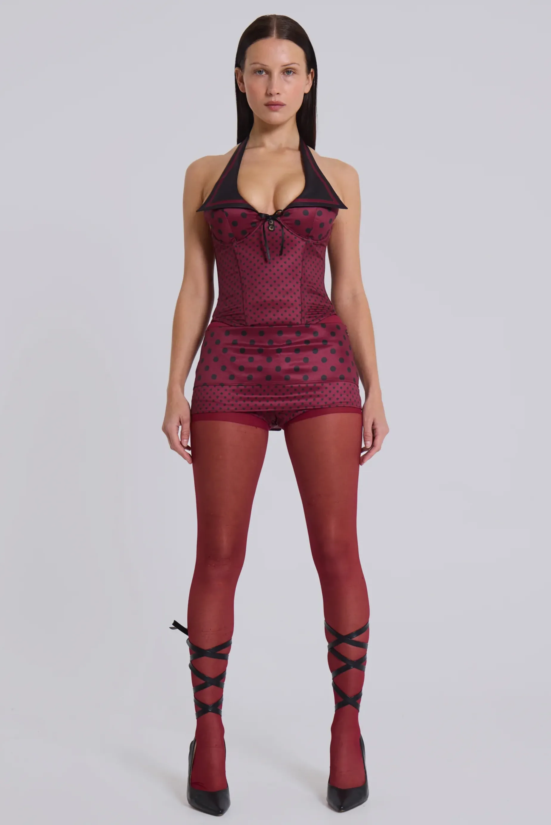 Jaded London Not Your Girlfriend Mini Skort in Polkadot-Women Mini Skirts | Shorts & Jorts