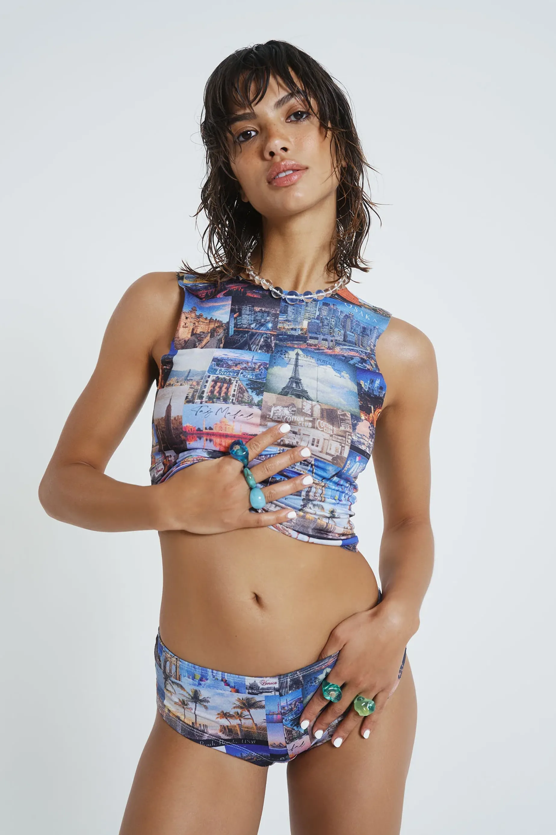 Jaded London Postcards From Pagayo Hot Pant Bikini Bottoms-Women Bikini Bottoms