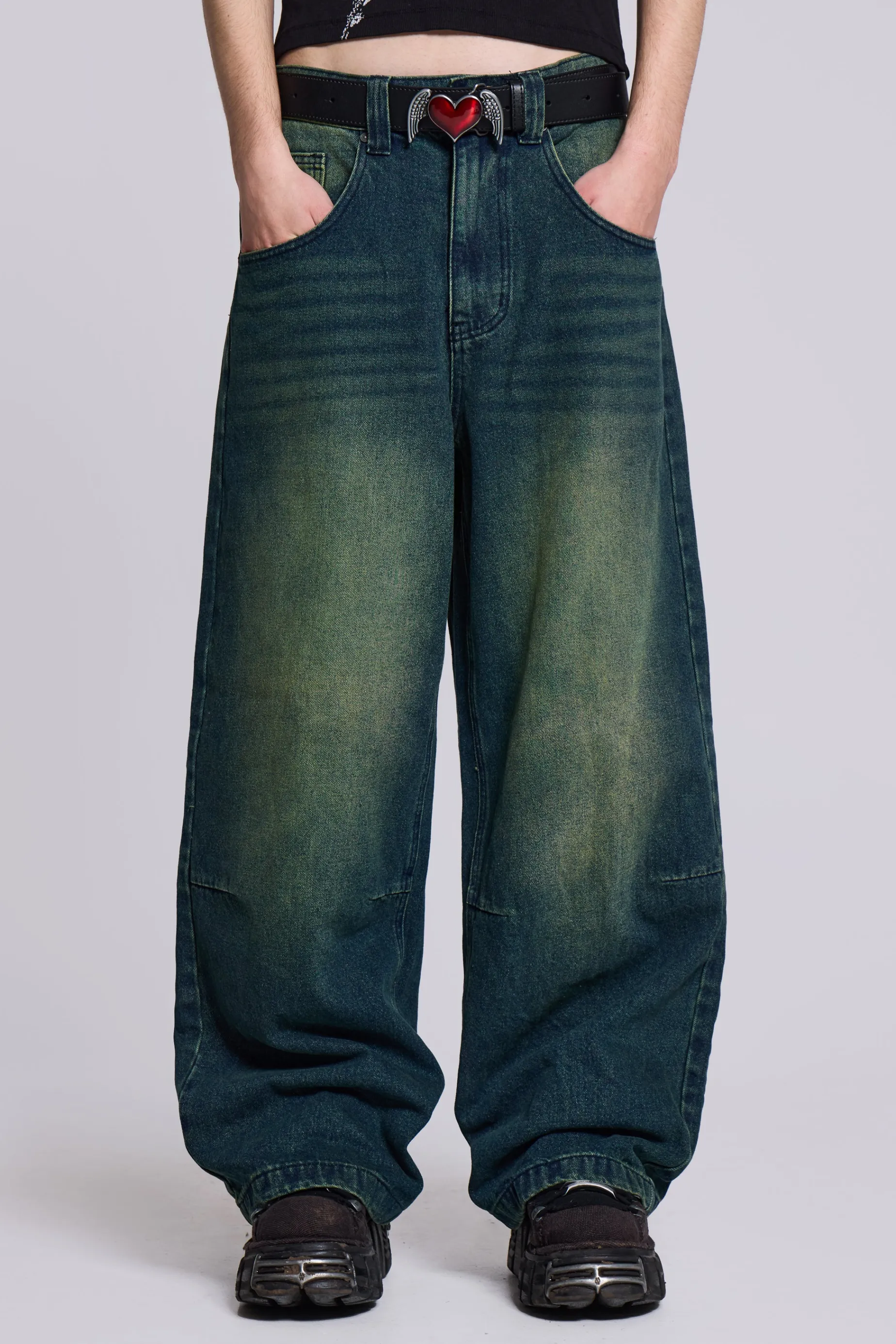Jaded London Sandblast Blue Wash Colossus Fit Jeans- Baggy Jeans | Colossus Jeans