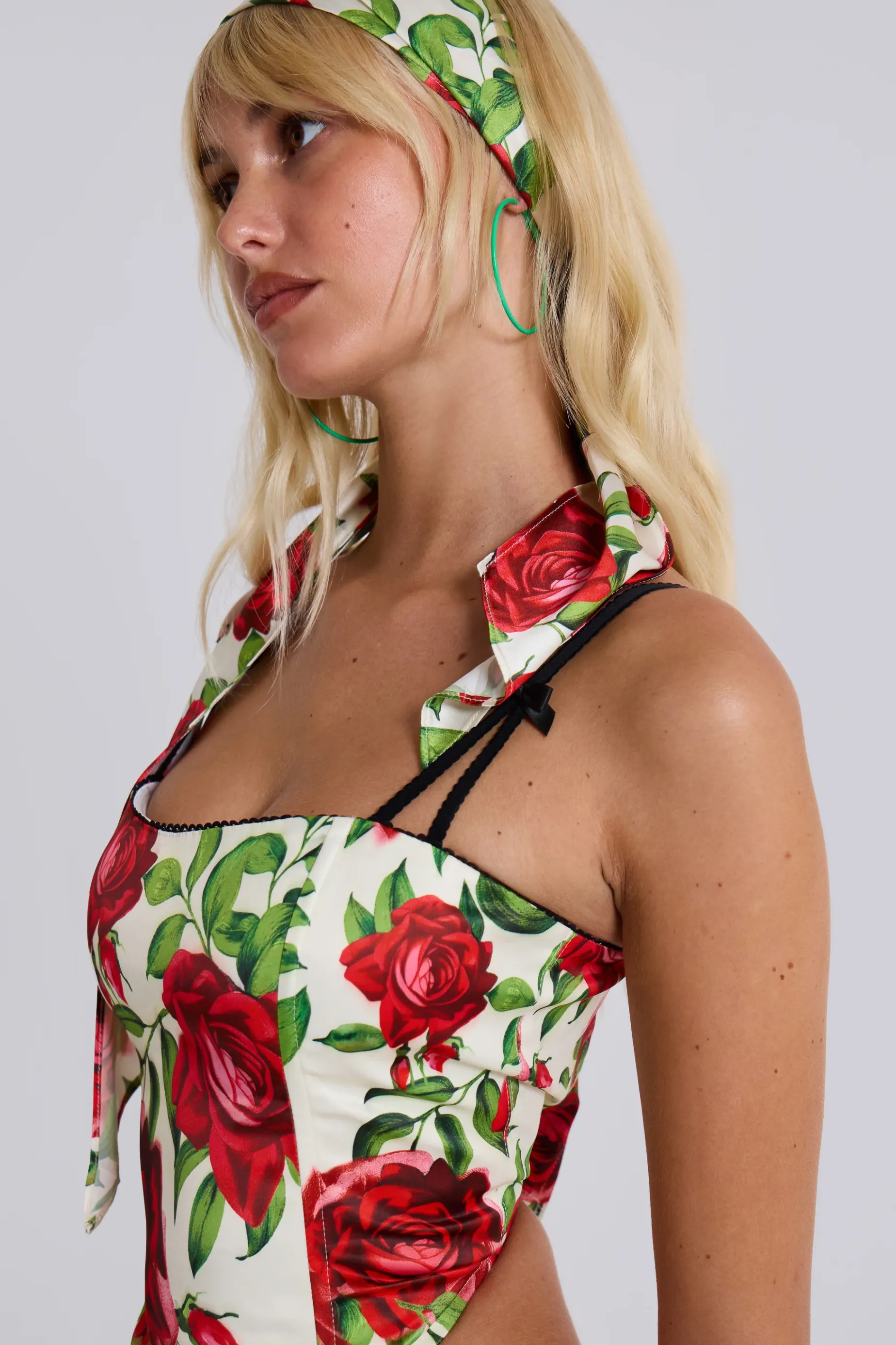 Jaded London Scarlet Satin Headscarf-Women Accessories