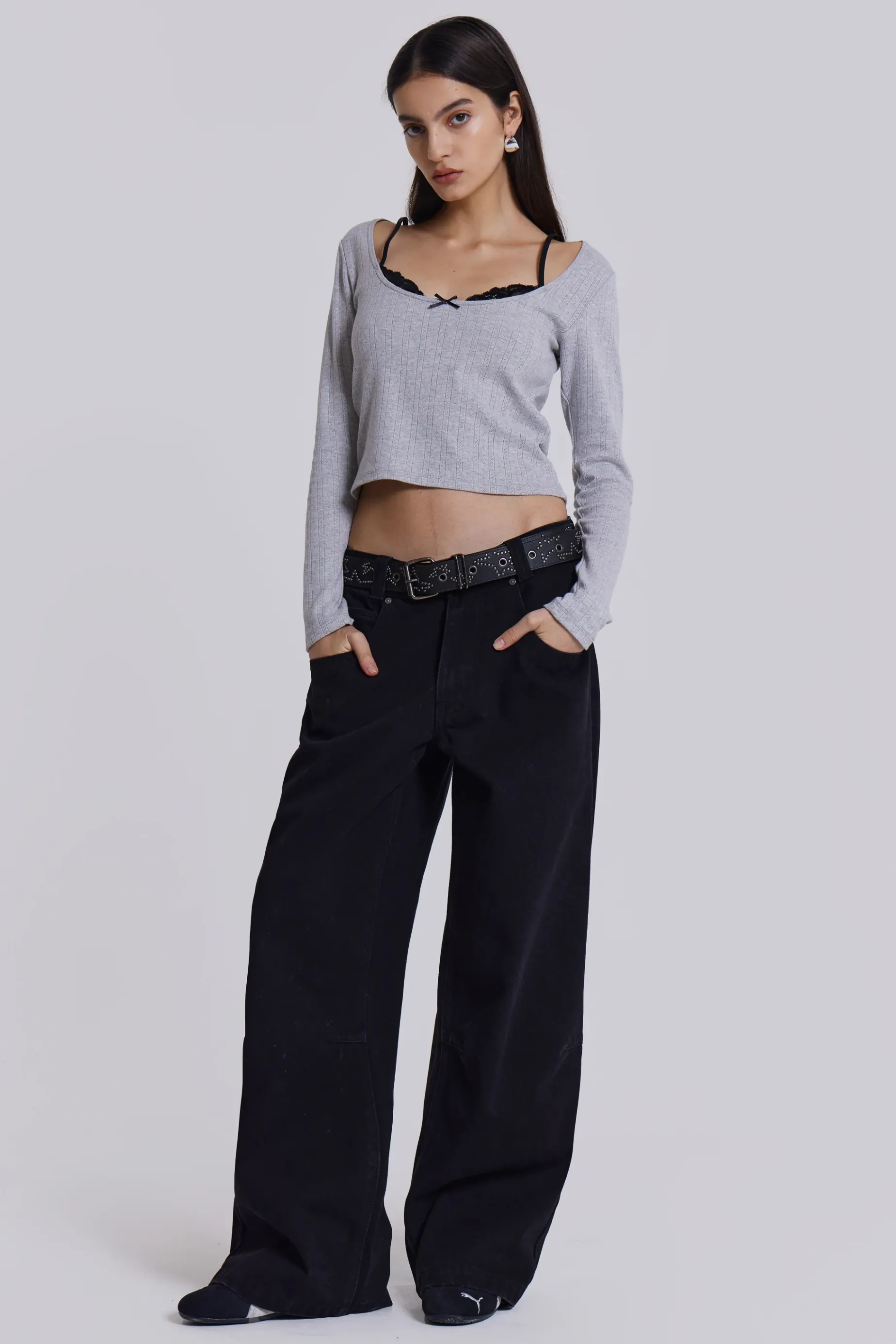 Jaded London Solid Black Colossus Jeans-Women Baggy Jeans | Colossus Jeans