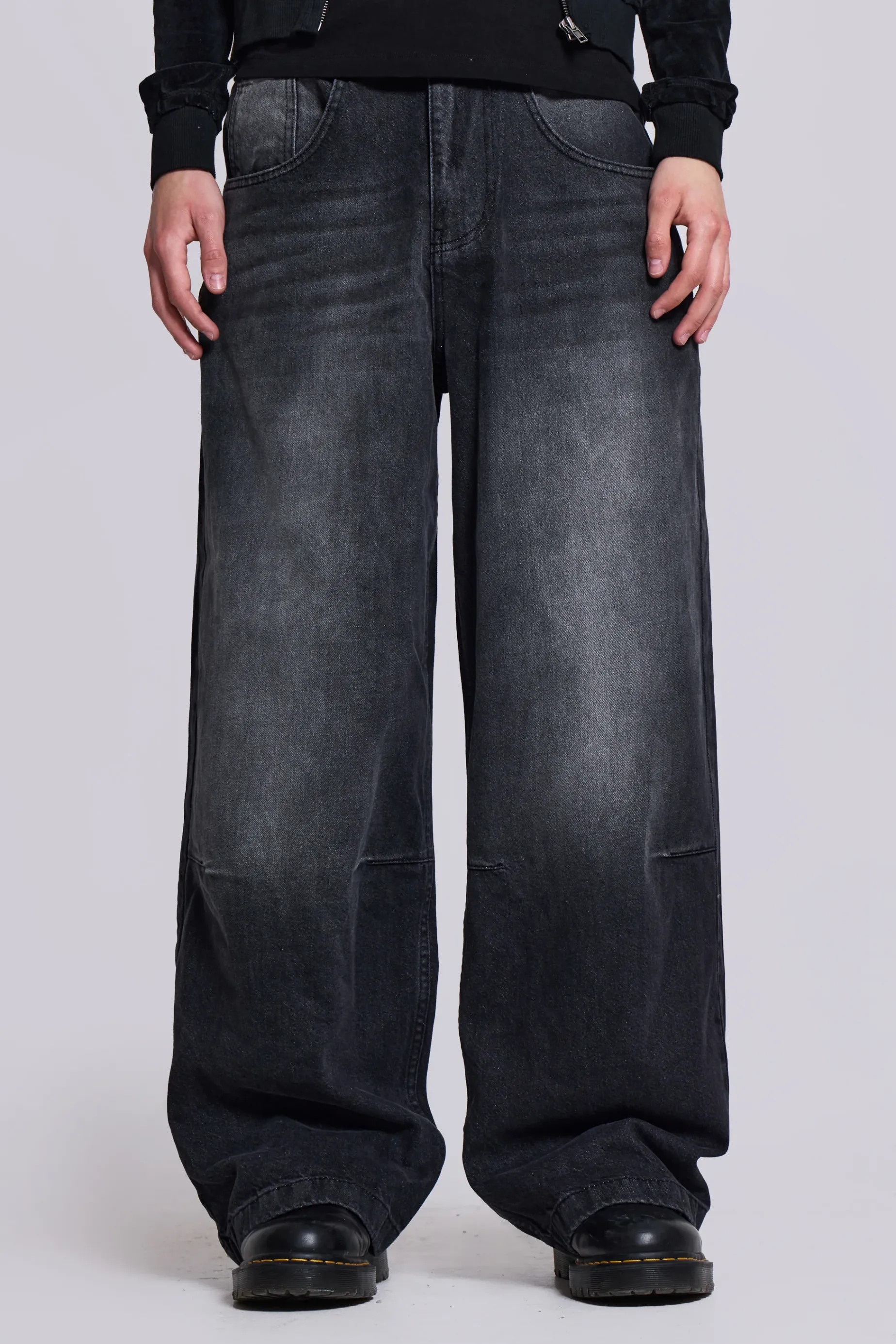 Jaded London Washed Black Colossus Jeans- Baggy Jeans | Colossus Jeans